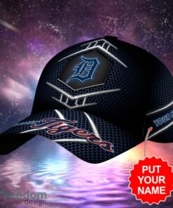 MLB Detroit Tigers Logo Design Gifts Black Cap Custom Name Cap Product Photo 2