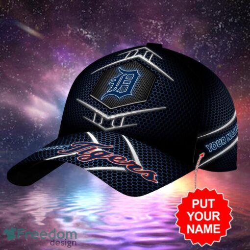 MLB Detroit Tigers Logo Design Gifts Black Cap Custom Name Cap Product Photo 2