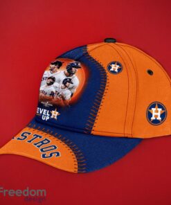 MLB Houston Astros Logo Design Level Up Orange Midnight Cap Gift For Fans 3D Cap Product Photo 2