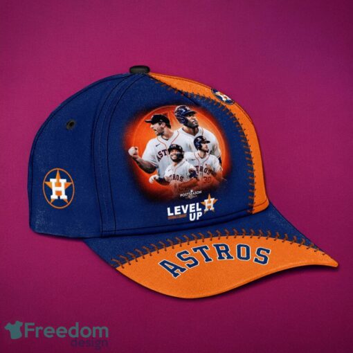 MLB Houston Astros Logo Design Level Up Orange Midnight Cap Gift For Fans 3D Cap Product Photo 3