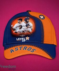 MLB Houston Astros Logo Design Level Up Orange Midnight Cap Gift For Fans 3D Cap