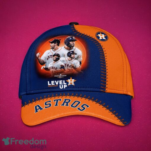 MLB Houston Astros Logo Design Level Up Orange Midnight Cap Gift For Fans 3D Cap Product Photo 1