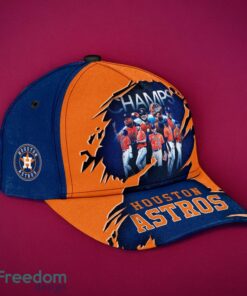 MLB Houston Astros Logo Design Orange Midnight Cap Gift For Fans 3D Cap Product Photo 2