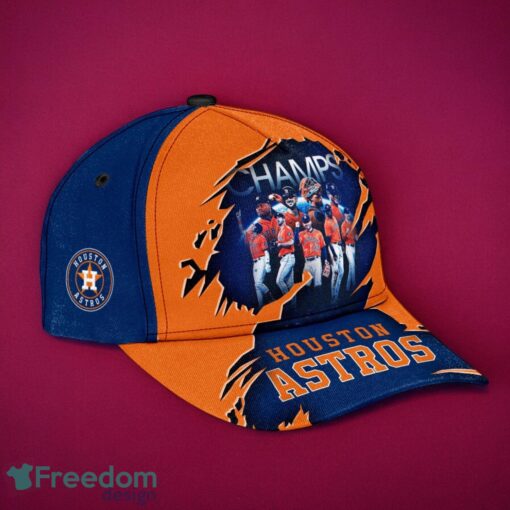 MLB Houston Astros Logo Design Orange Midnight Cap Gift For Fans 3D Cap Product Photo 2