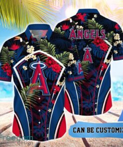 MLB Los Angeles Angels Hawaiian Shirt Flower Summer Tropical Aloha Shirt