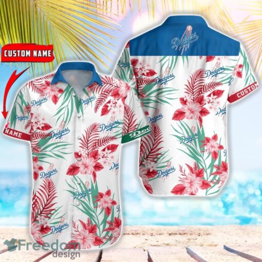 MLB Los Angeles Dodgers Hawaiian Shirt Flower Baseball Shirt For Fans Product Photo 1