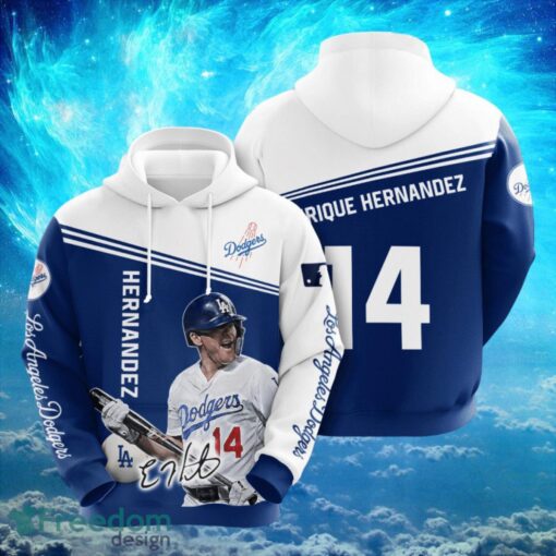 MLB Los Angeles Dodgers Logo Design 14 Hernandez Full Print Hoodie Product Photo 1