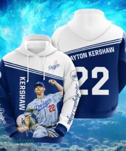 MLB Los Angeles Dodgers Logo Design 22 Kershaw Full Print Hoodie Product Photo 1