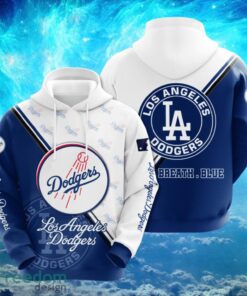 MLB Los Angeles Dodgers Logo Design Black Blue Hoodie Full Print Hoodie Product Photo 1