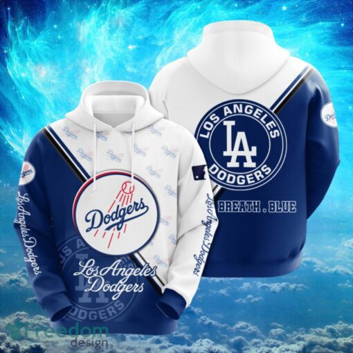 MLB Los Angeles Dodgers Logo Design Black Blue Hoodie Full Print Hoodie Product Photo 1