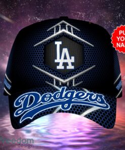 MLB Los Angeles Dodgers Logo Design Gifts Black Cap Custom Name Cap Product Photo 2