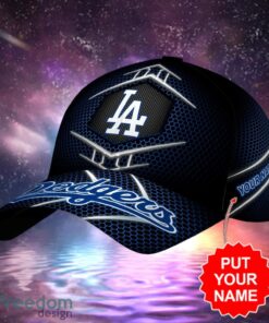 MLB Los Angeles Dodgers Logo Design Gifts Black Cap Custom Name Cap