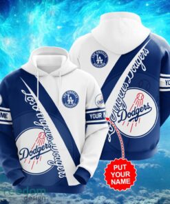 MLB Los Angeles Dodgers Logo Design White Blue Hoodie Full Print Hoodie Custom Name Product Photo 1