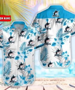 MLB Miami Marlins Hawaiian Shirt Flower Baseball Aloha Shirt