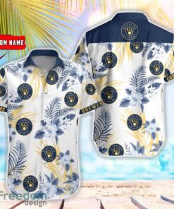 MLB Milwaukee Brewers Hawaiian Shirt Flower Baseball Aloha Shirt