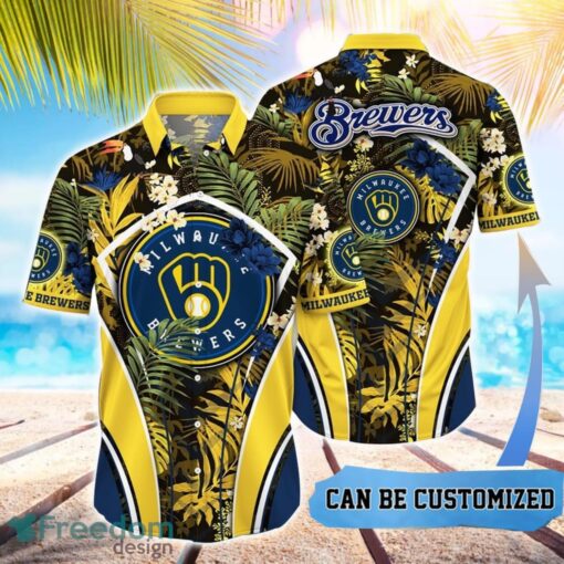 MLB Milwaukee Brewers Hawaiian Shirt Flower Summer Tropical Aloha Shirt Product Photo 1