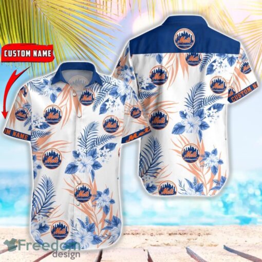 MLB New York Mets Hawaiian Shirt Flower Baseball Aloha Shirt Product Photo 1