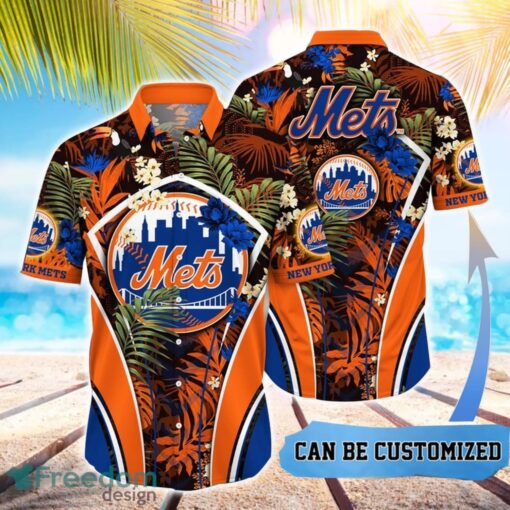 MLB New York Mets Hawaiian Shirt Flower Summer Tropical Aloha Shirt Product Photo 1