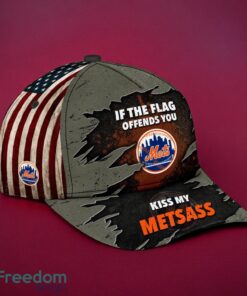 MLB New York Mets Logo Design American Flag Gray Cap 3D Cap Product Photo 2