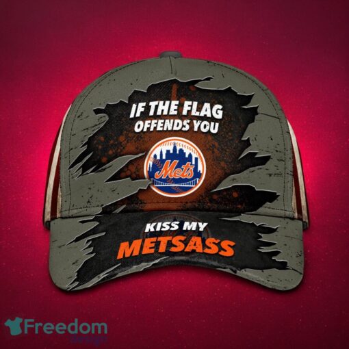 MLB New York Mets Logo Design American Flag Gray Cap 3D Cap Product Photo 1