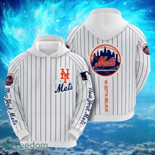 MLB New York Mets Logo Design White Hoodie Full Print Hoodie Product Photo 1