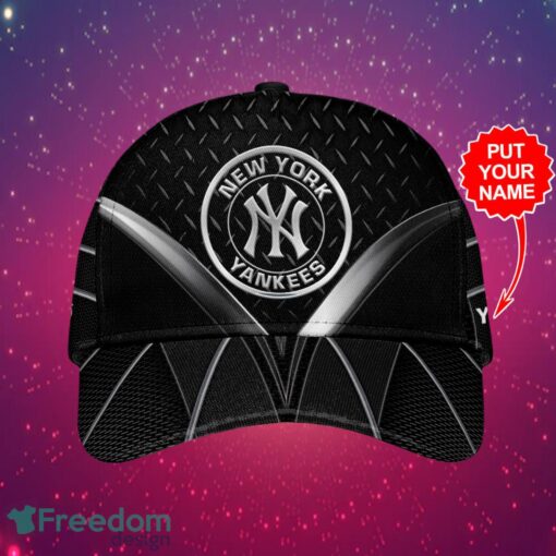 MLB New York Yankees Design Black Cap Custom Your Name Cap 3D Cap Product Photo 2