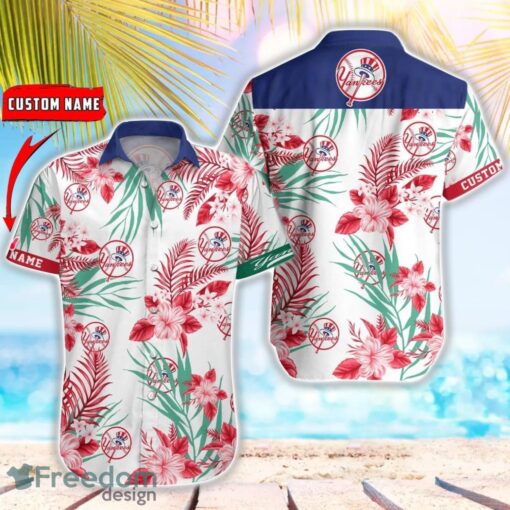 MLB New York Yankees Hawaiian Shirt Flower Baseball Shirt For Fans Product Photo 1