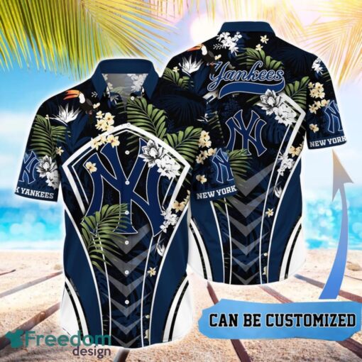 MLB New York Yankees Hawaiian Shirt Flower Summer Tropical Aloha Shirt Product Photo 1