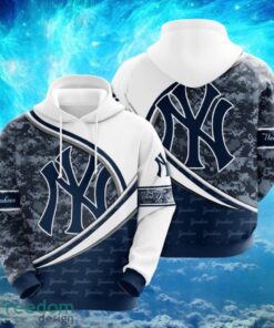 MLB New York Yankees Logo Design Blue White Hoodie Full Print Hoodie Product Photo 1