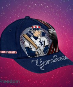 MLB New York Yankees Logo Design Bronx Bombers American Flag Custom Your Name Cap 3D Cap Product Photo 1