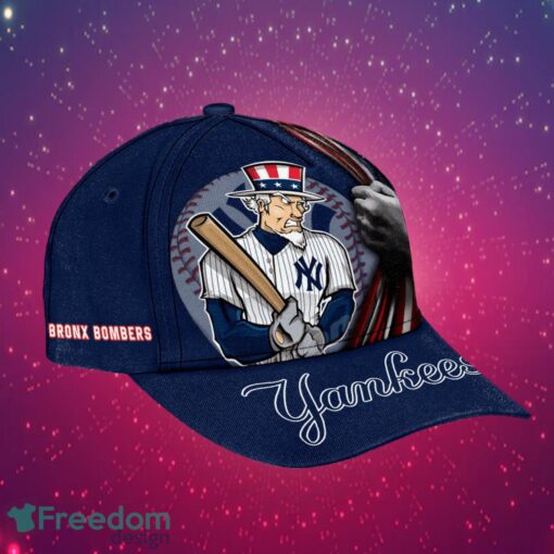 MLB New York Yankees Logo Design Bronx Bombers American Flag Custom Your Name Cap 3D Cap Product Photo 1