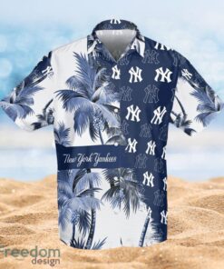 MLB New York Yankees Logo Design Coconut Tree Hawaiian 3D Shirt