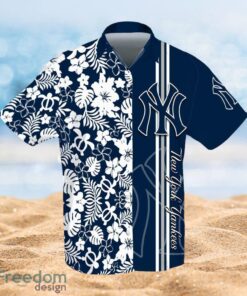 MLB New York Yankees Logo Design Flower Tropical Hawaiian 3D Shirt