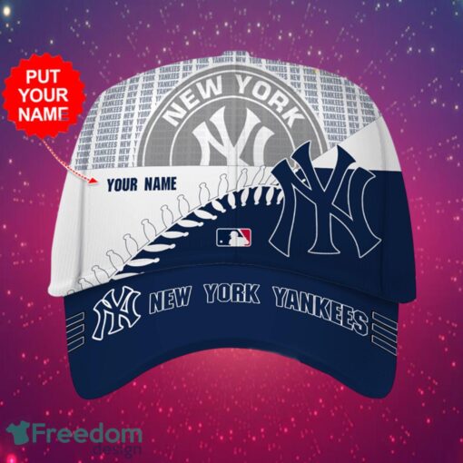 MLB New York Yankees Logo Design Navy White Cap Custom Name Cap 3D Cap Product Photo 2