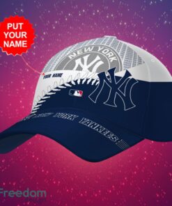 MLB New York Yankees Logo Design Navy White Cap Custom Name Cap 3D Cap