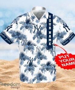 MLB New York Yankees Logo Design Tropical Gifts For Fans Custom Name Shirt Hawaiian Shirt