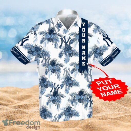 MLB New York Yankees Logo Design Tropical Gifts For Fans Custom Name Shirt Hawaiian Shirt Product Photo 1