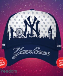 MLB New York Yankees Logo Design White Navy Cap Custom Name Cap 3D Cap Product Photo 2