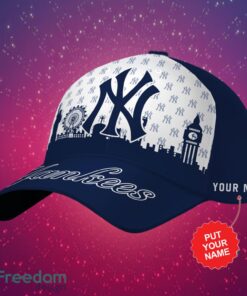 MLB New York Yankees Logo Design White Navy Cap Custom Name Cap 3D Cap Product Photo 1