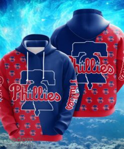 MLB Philadelphia Phillies Logo Design Blue Red Hoodie Full Print Hoodie