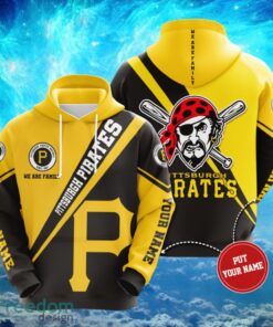 MLB Pittsburgh Pirates Logo Design Black Yellow Hoodie Full Print Hoodie Custom Name Product Photo 1