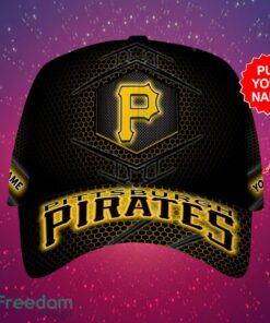 MLB Pittsburgh Pirates Logo Design Honeycomb Pattern Custom Your Name Cap 3D Cap Product Photo 1