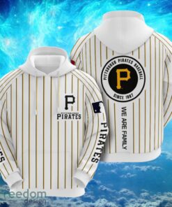 MLB Pittsburgh Piratess Logo Design We Are Family White Hoodie Full Print Hoodie Product Photo 1