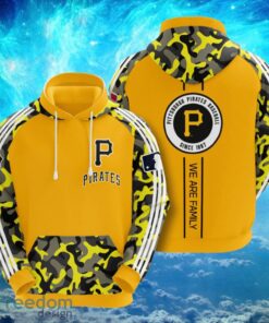 MLB Pittsburgh Piratess Logo Design Yellow Camo Hoodie Full Print Hoodie Product Photo 1