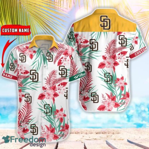 MLB San Diego Padres Hawaiian Shirt Flower Baseball Shirt For Fans Product Photo 1