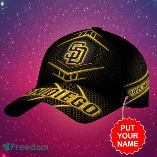 MLB San Diego Padres Logo Design Honeycomb Pattern Custom Your Name Cap 3D Cap Product Photo 2