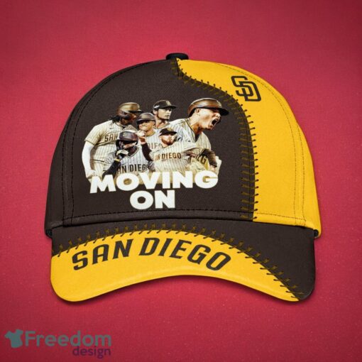 MLB San Diego Padres Logo Design Yellow Dark Grey Moving On Cap 3D Cap Product Photo 1