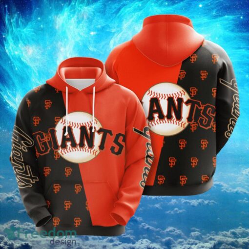 MLB San Francisco Giants Logo Design Black Orange Hoodie Full Print Hoodie Product Photo 1