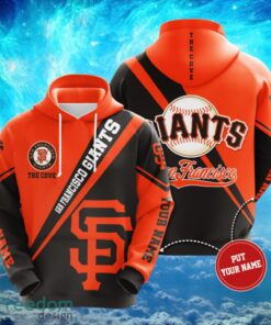 MLB San Francisco Giants Logo Design Black Orange Hoodie Full Print Hoodie Custom Name