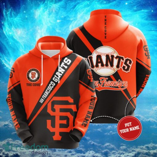 MLB San Francisco Giants Logo Design Black Orange Hoodie Full Print Hoodie Custom Name Product Photo 1